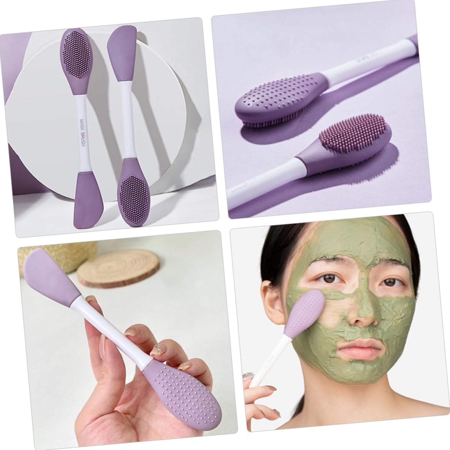 12532 Double-headed Silicone Mask Brush Face Cleansing and Applying Mud Mask Beauty Salon Special Brush Smear Tool Facial Scrub Silicone Wash Scrubber Face Tools (1 Pc) 12532 Double-headed Silicone Mask Brush Face Cleansing and Applying Mud Mask Beauty Salon Special Brush Smear Tool Facial Scrub Silicone Wash Scrubber Face Tools (1 Pc)